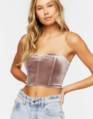 Forever 21 Velvet Sweetheart Tube Top Grey