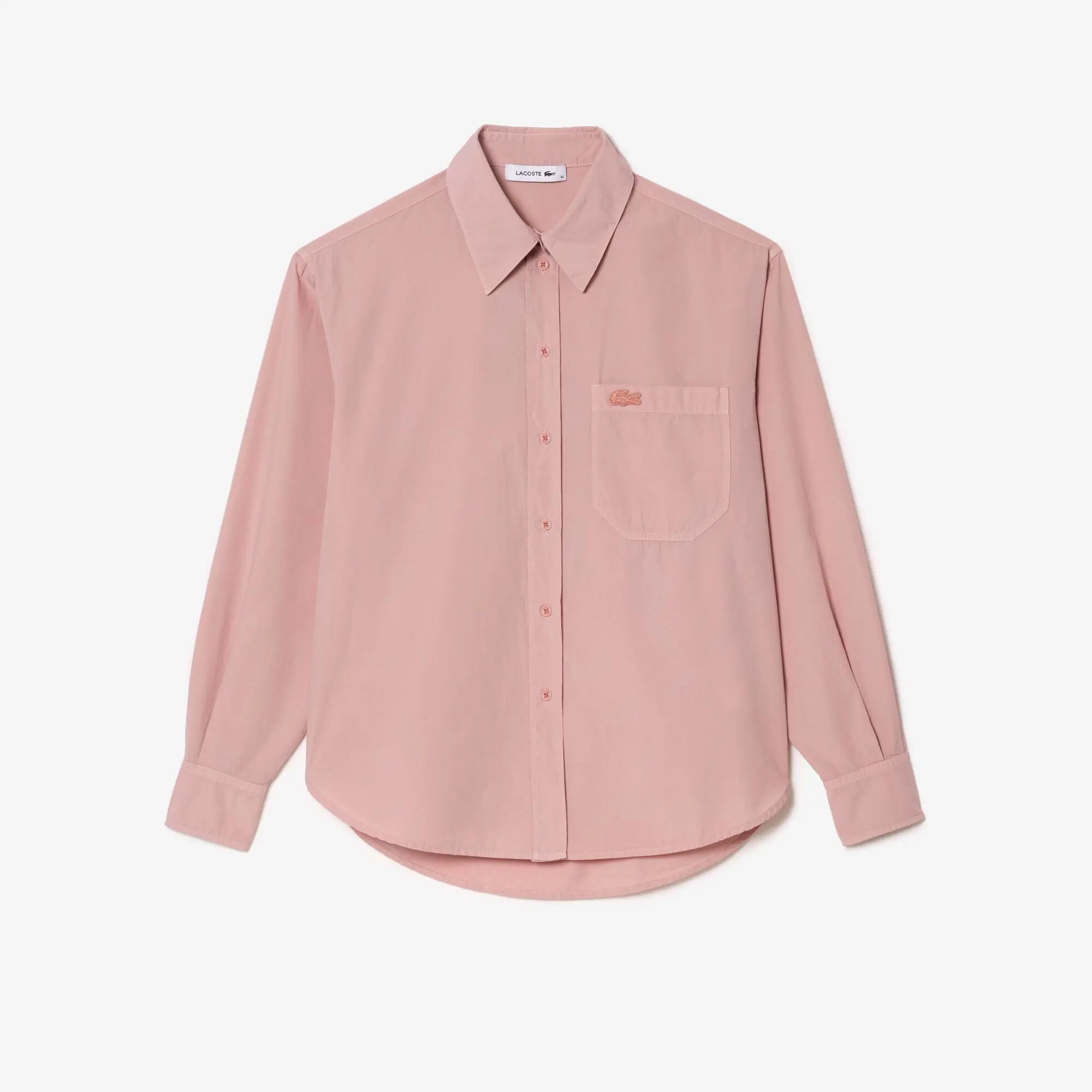 Lacoste Women’s Lacoste Oversize Cotton Poplin Shirt. 2