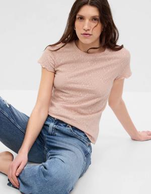 Gap Floral Jacquard T-Shirt pink