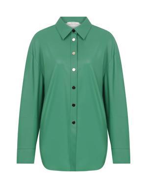 Leather Look Green Women's Shirt