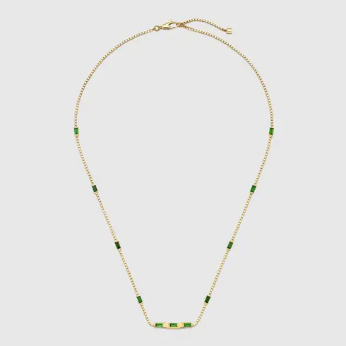 Gucci Link to Love baguette tourmaline necklace. 1