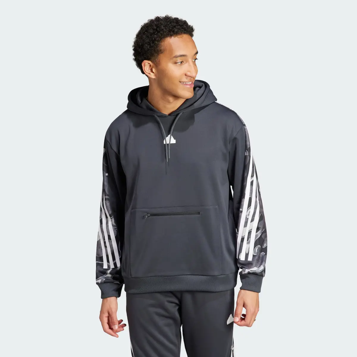 Adidas Future Icons Allover Print Hoodie. 2