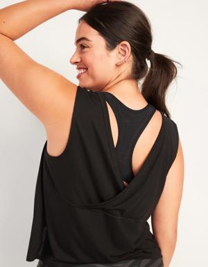 Old Navy UltraLite Cross-Back Sleeveless Top for Women black