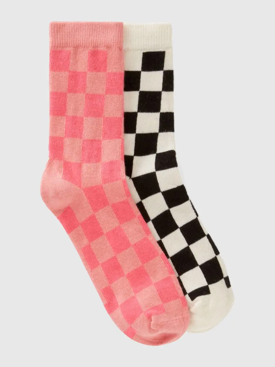 Benetton two pairs of checkered socks. 1