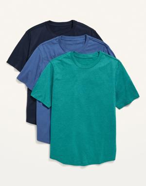 Old Navy Soft-Washed Curved-Hem T-Shirt 3-Pack for Men blue