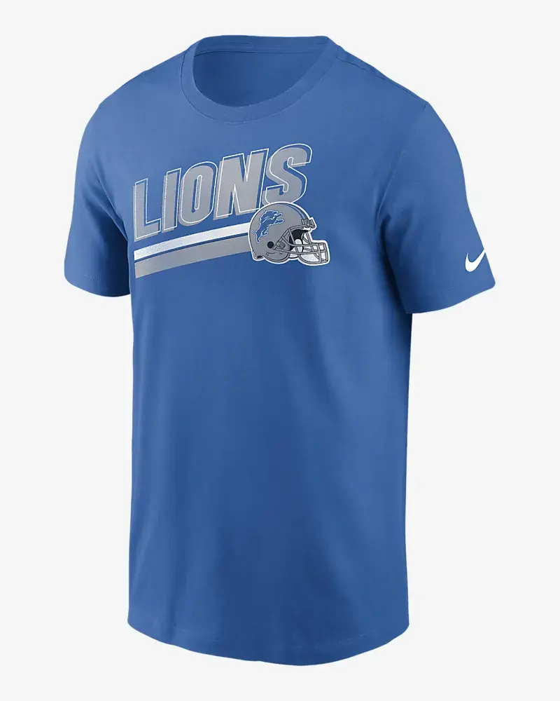 Nike Detroit Lions Blue Essential Logo Short Sleeve T Shirt