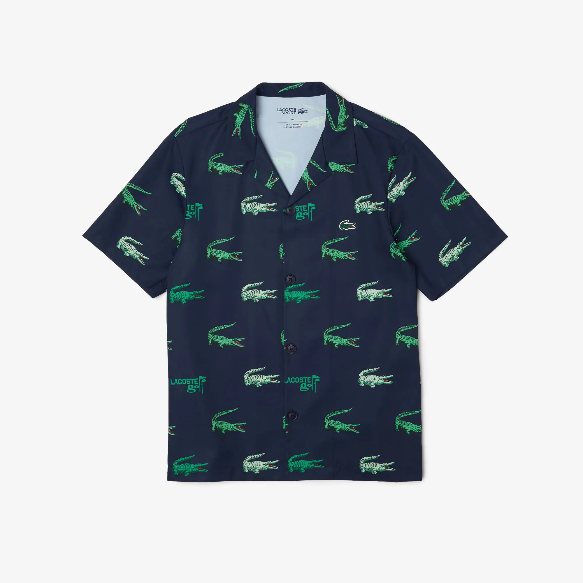 Lacoste Men’s Lacoste Golf Printed Short-Sleeved Shirt. 2