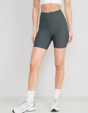 Extra High-Waisted PowerLite Lycra® ADAPTIV Biker Shorts for Women -- 6-inch inseam green