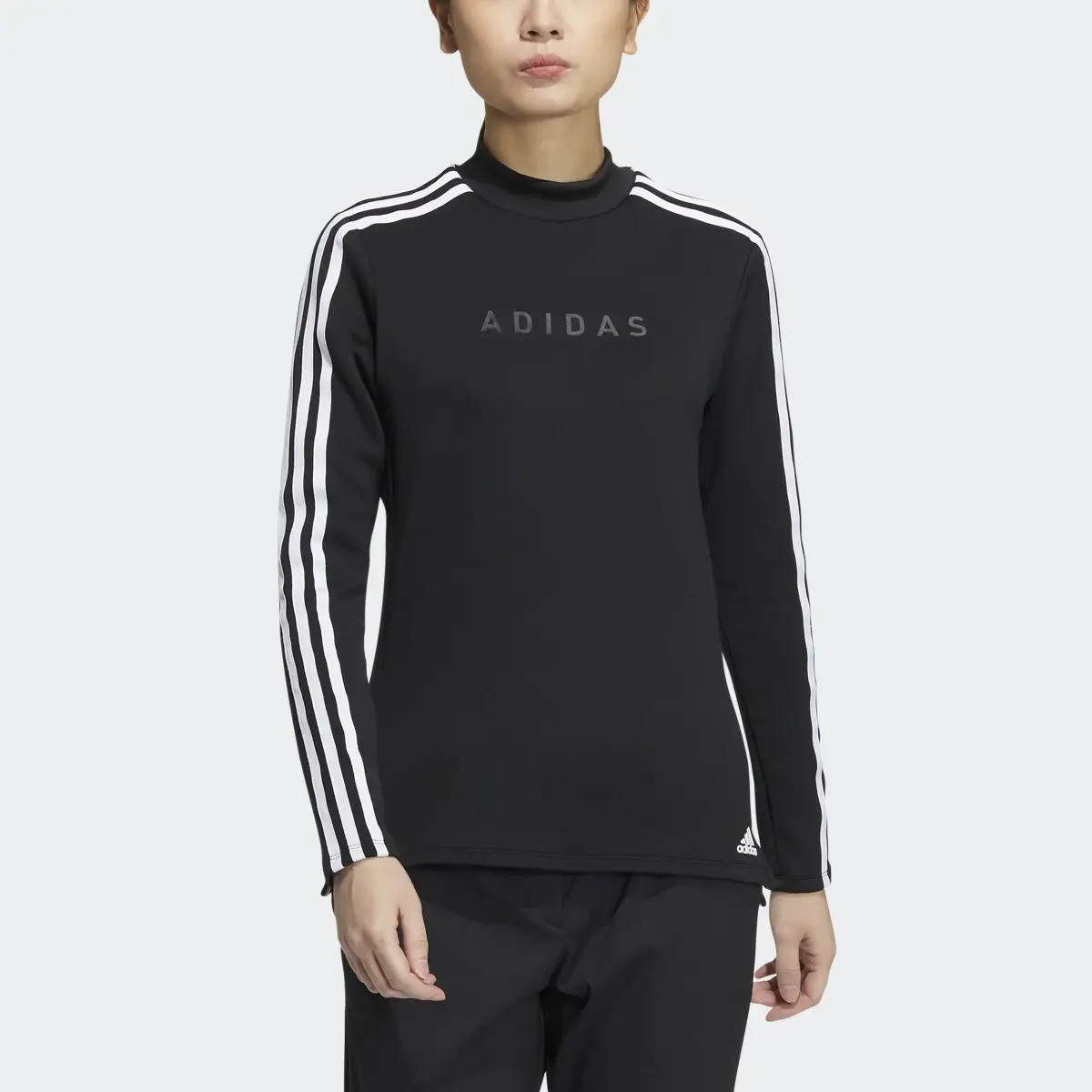 Adidas AEROREADY 3-Stripes Mock Neck Long Sleeve Shirt. 1