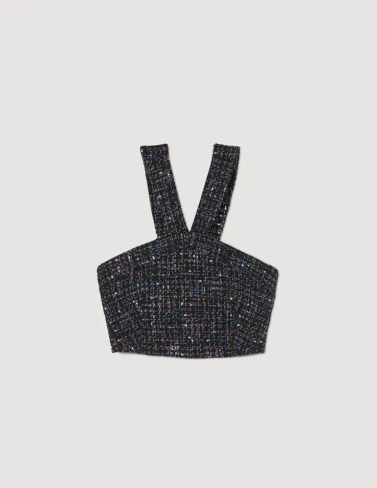 Sandro Tweed bustier top Login to add to Wish list. 1