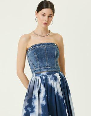 Mavi Straplez Crop Jean Bluz