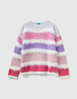 striped sweater with lurex