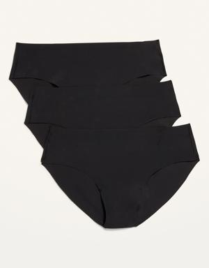 Soft-Knit No-Show Hipster Underwear 3-Pack black