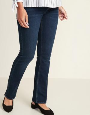 Maternity Front-Low Panel Boot-Cut Jeans blue