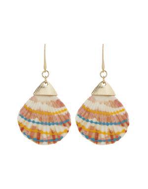 TIE DYE SEASHELL DROP EARRINGS