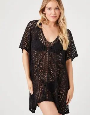 Forever 21 Sheer Swim Cover Up Dress Black