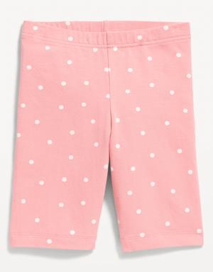 Jersey-Knit Long Biker Shorts for Girls pink