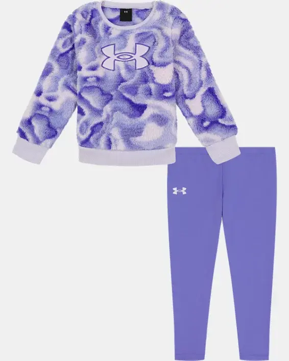 Under Armour Toddler Girls' UA Sherpa Fuzzy Hoodie & Leggings Set. 1