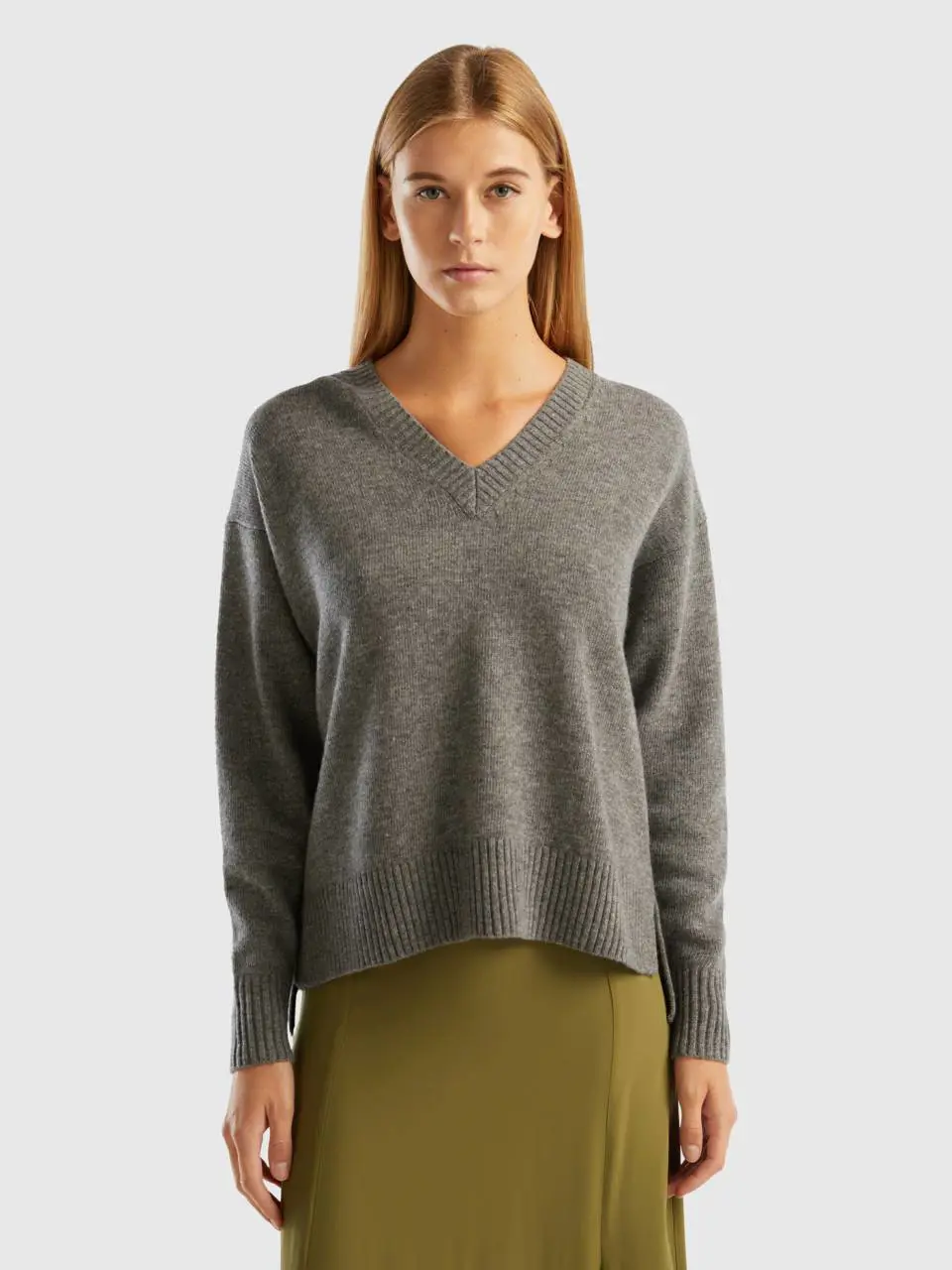 Benetton oversized fit sweater with slits. 1