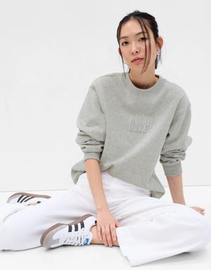 Gap Vintage Soft Boyfriend Logo Sweatshirt gray