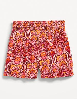 Printed Smocked-Waist Pull-On Shorts for Toddler Girls multi