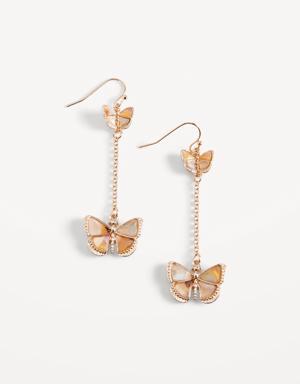 Gold-Plated Butterfly Chain-Link Dangling Earrings for Women gold