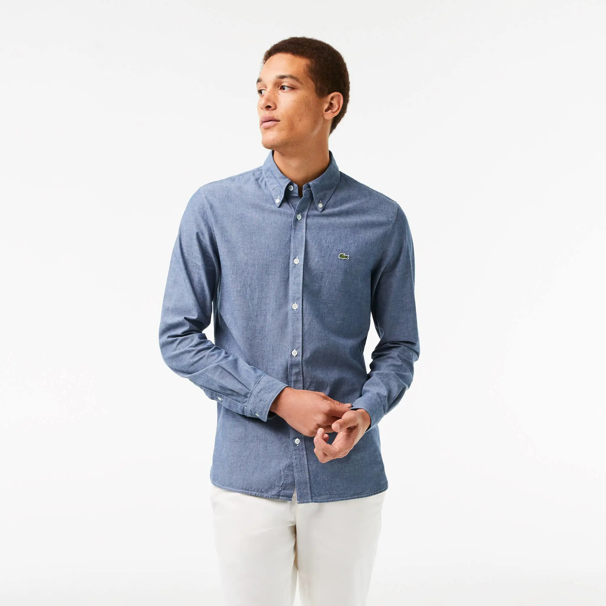 Lacoste Chemise slim fit en chambray de coton. 1