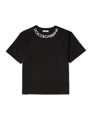 Siyah Yakası Logolu Erkek Çocuk T-shirt