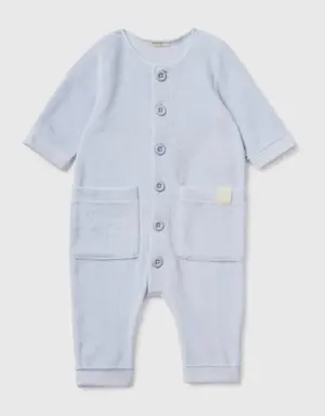 onesie in chenille with pockets