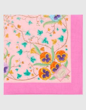 Floral print cotton pocket square