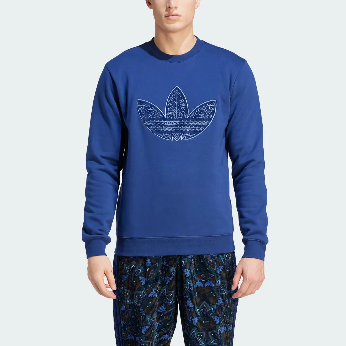 Adidas Corduroy Appliqué Crewneck Sweatshirt. 1