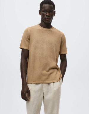 Mango Knitted linen T-shirt