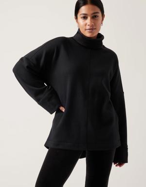 Athleta Cozy Karma Funnel Neck Sweatshirt black