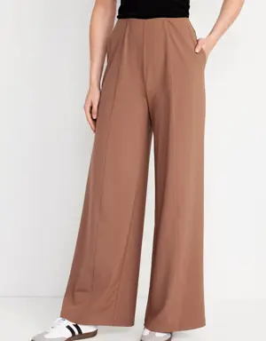 Old Navy High-Waisted PowerSoft Wide-Leg Pants for Women brown