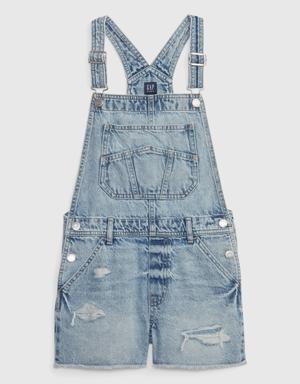 Kids Denim Shortalls with Washwell blue