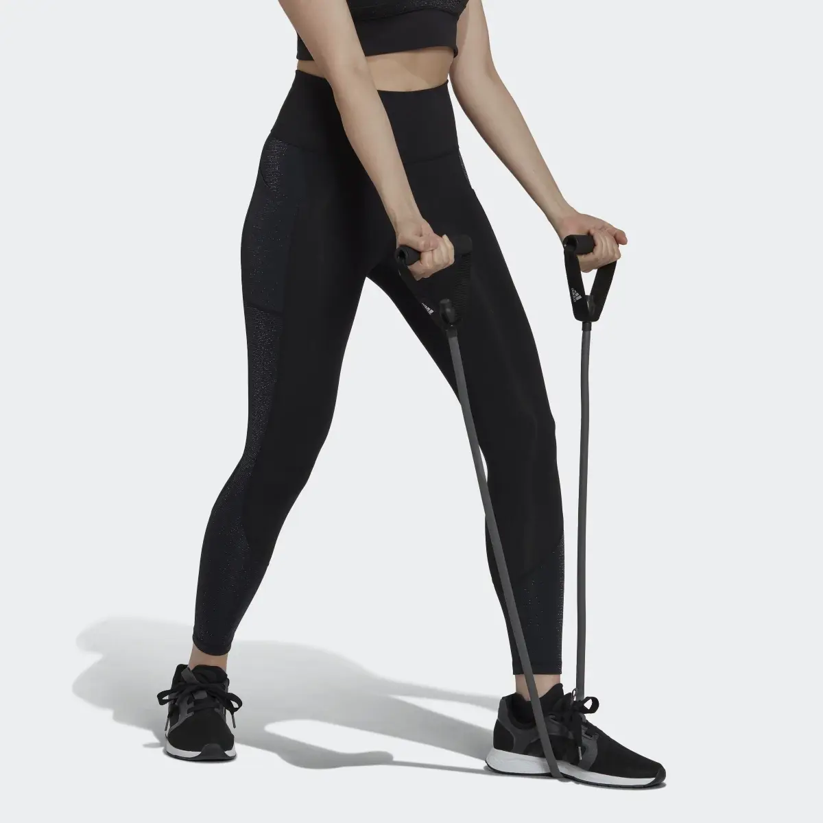 Adidas Optime Training Shiny Full Length Leggings. 1