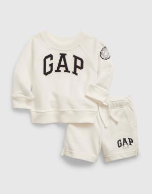 Baby Gap Logo Sweat Shorts Set white