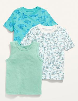 3-Pack T-Shirt and Tank Top for Toddler Boys multi