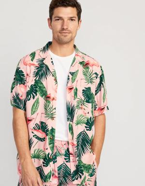 Old Navy Short-Sleeve Printed Camp Shirt for Men multi