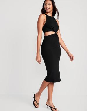 Old Navy Sleeveless Twist-Front Midi Dress for Women black