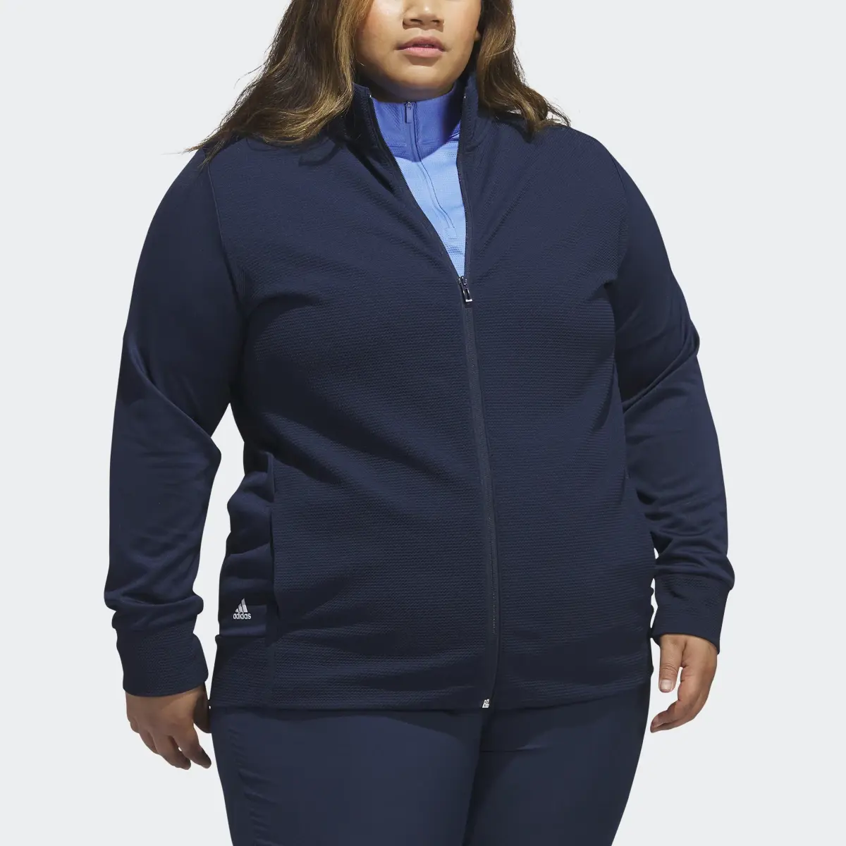 Adidas Textured Full-Zip Jacket (Plus Size). 1