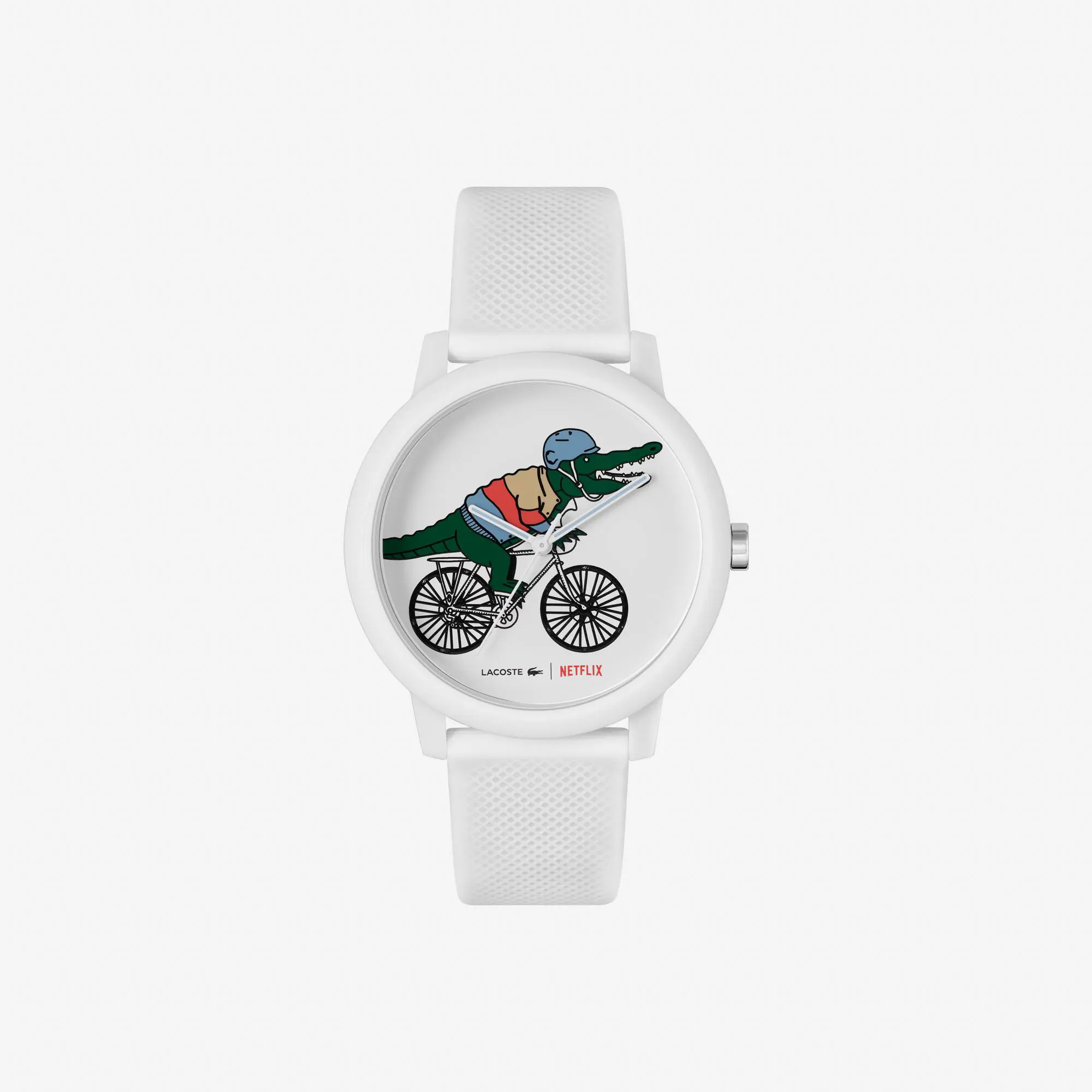 Lacoste .12.12 X Netflix Sex Education 3 Hands Silicone Watch. 2