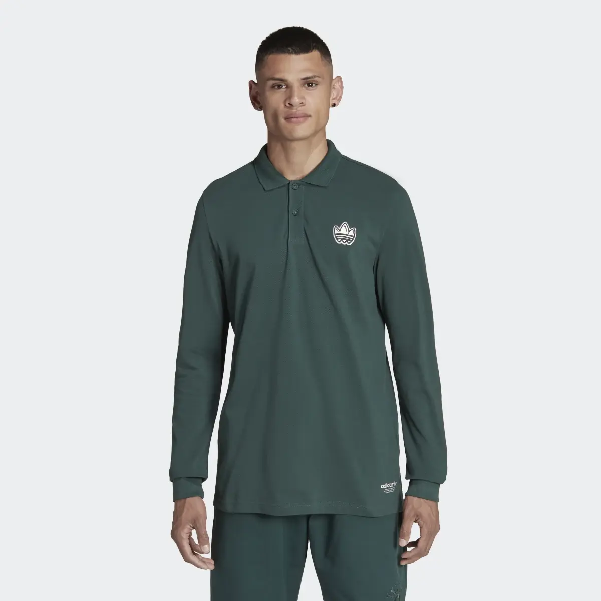 Adidas Graphics Campus Long Sleeve Polo Shirt. 2