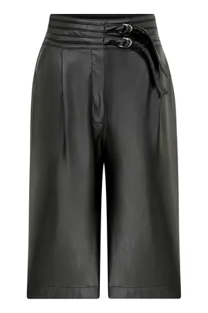 Roman Knee Length Pleather Shorts. 1