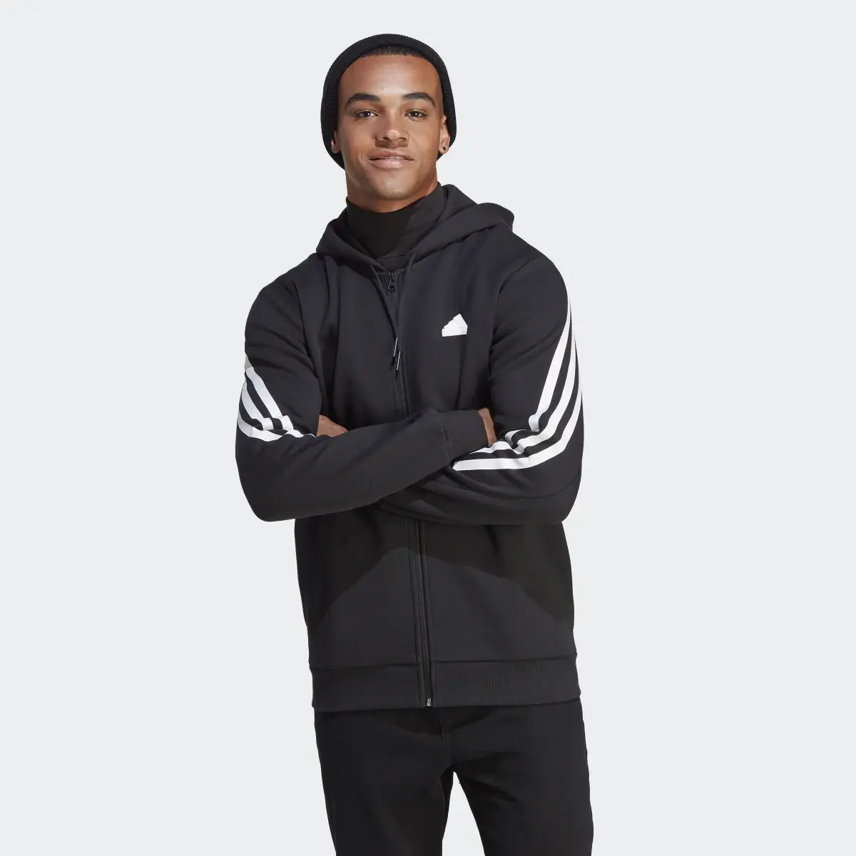 Adidas Veste à capuche entièrement zippée 3 bandes Future Icons. 2