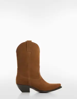 Cowboy split leather ankle boot