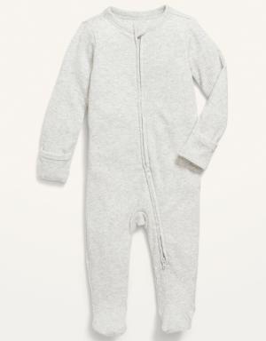 Unisex 2-Way-Zip Sleep & Play Footed One-Piece for Baby gray
