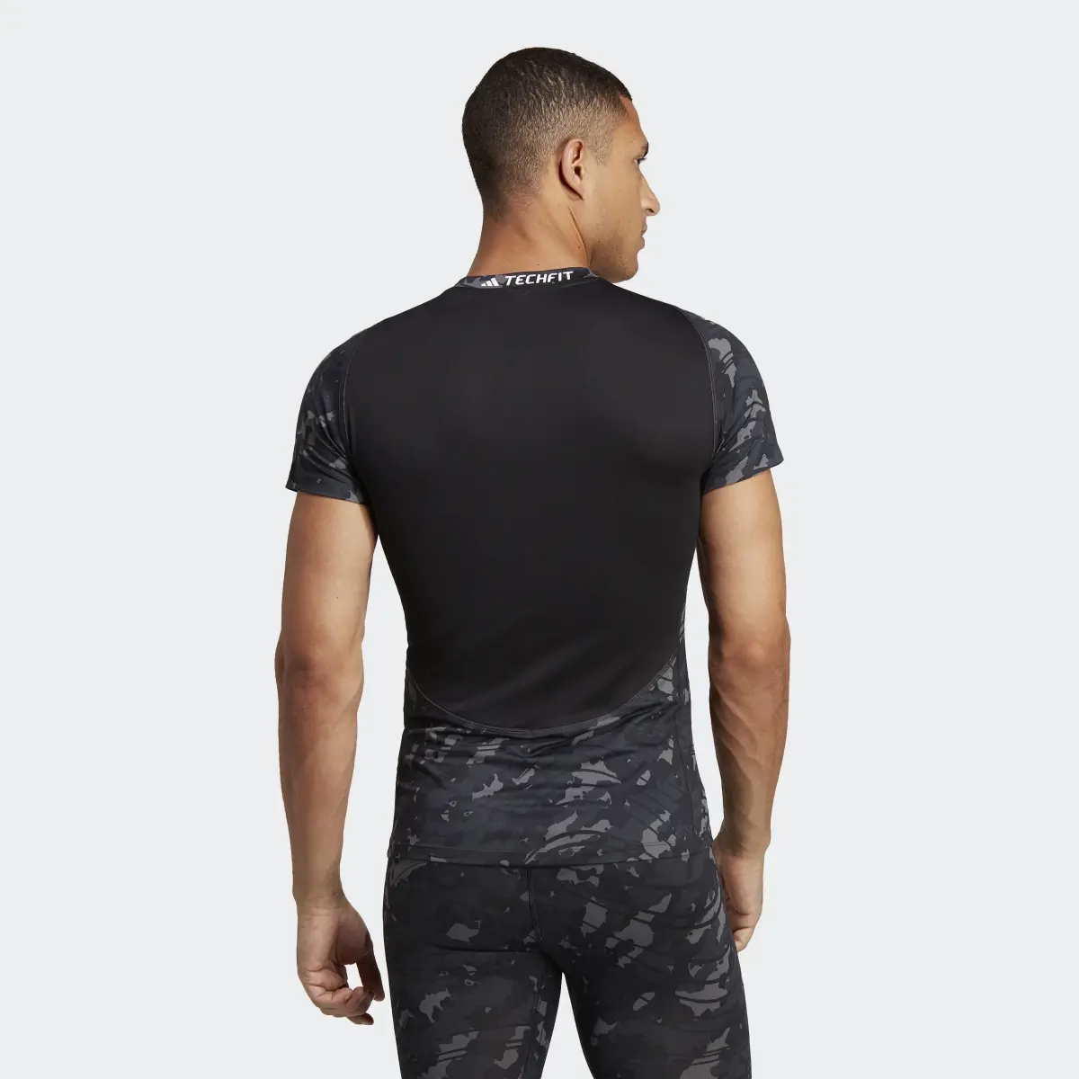 Adidas Techfit Allover Print Training T-Shirt. 3