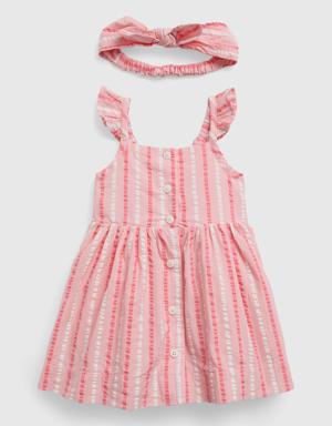 Baby Stripe Dress Set pink