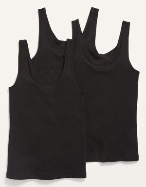 Old Navy Slim-Fit Rib-Knit Tank Top 3-Pack for Women black